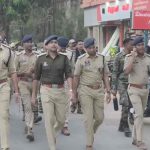 होली पर्व के मद्देनजर पुलिस का फ्लैग मार्च , चप्पे-चप्पे पर पुलिस की निगरानी