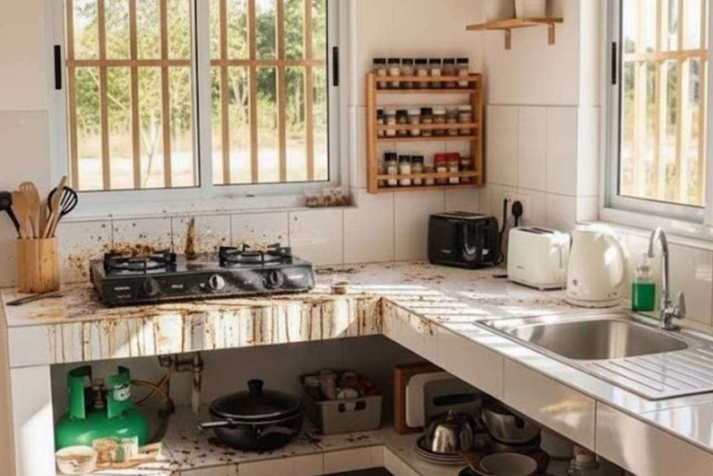 किचन काउंटर रहता है चिपचिपा? जिद्दी तेल-ग्रीस हटाने के आसान और असरदार तरीके