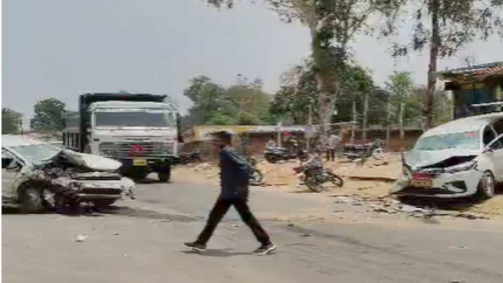 दो कारों की भीषण भिड़ंत, एक व्यक्ति की मौत, 6 लोग जख्मी