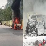 कोरबा में बड़ा हादसा टला: चलती कार बनी आग का गोला, कूदकर बचाई तीन लोगों ने जान