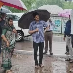 मूसलाधार बारिश के बीच सड़क पर उतरे महापौर, कलेक्टर और आयुक्त, जलभराव वाले इलाकों का किया निरीक्षण