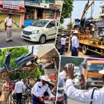 नो-एंट्री उल्लंघन और अवैध पार्किंग पर चला कानून का पहिया